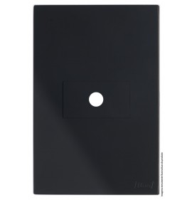 Placa Furo Horizontal 4x2 - RECTA Preto Black Satin Fosco